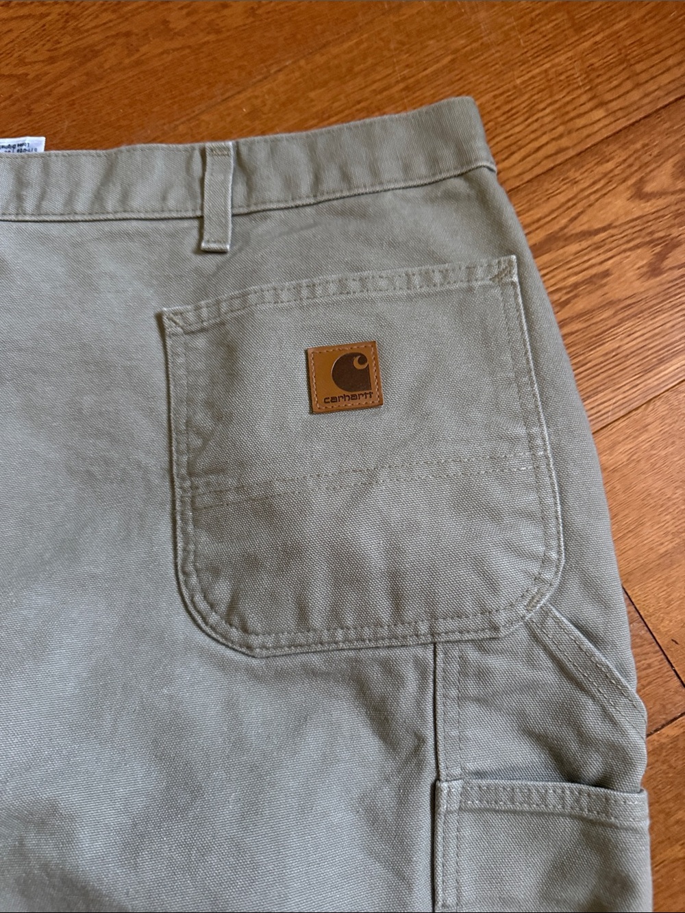 Carhartt tan Canvas Carpenter Pants Back Pocket Detail